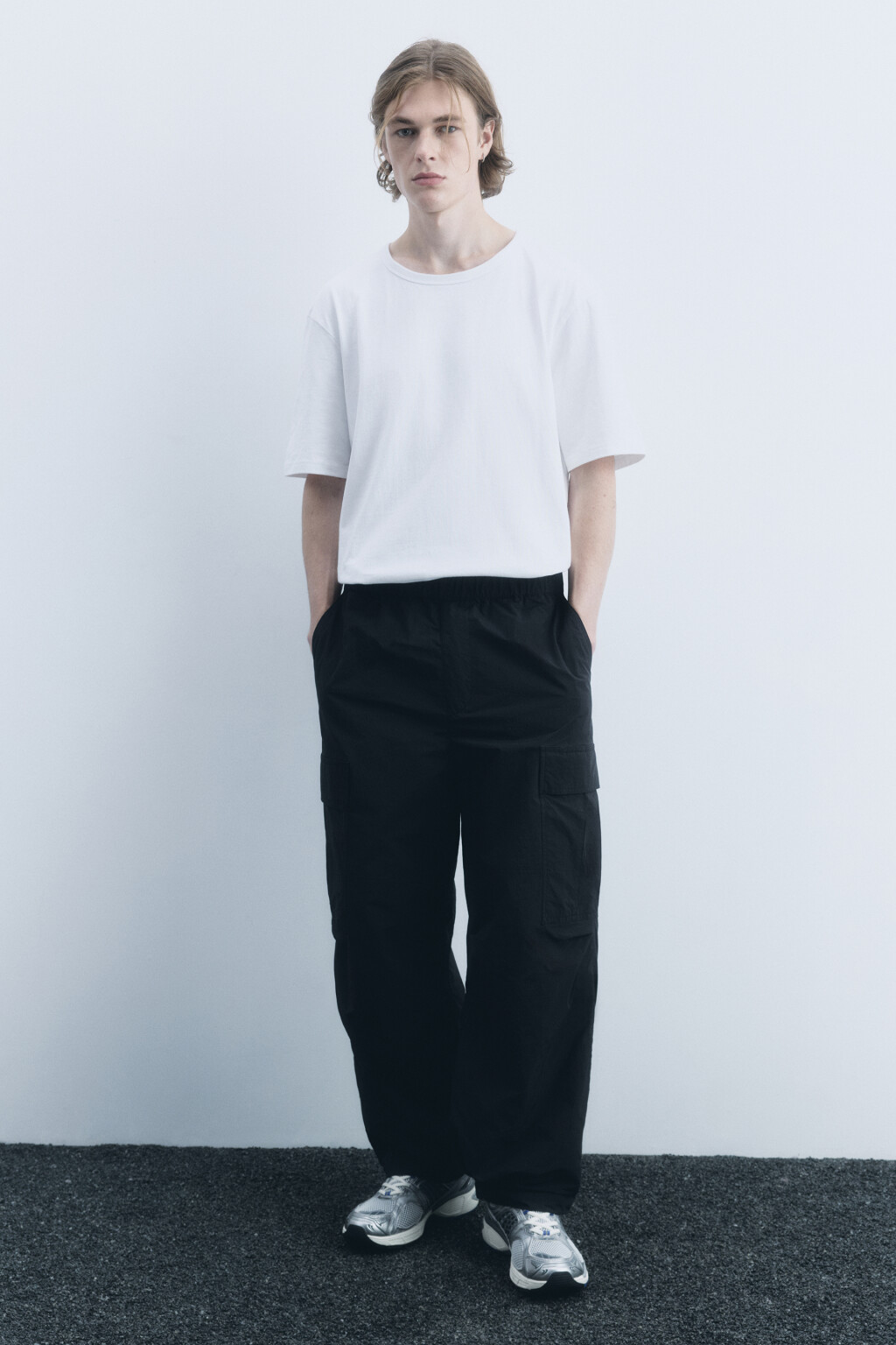 Брюки-парашюты широкие утепленные - цвет черный - 6