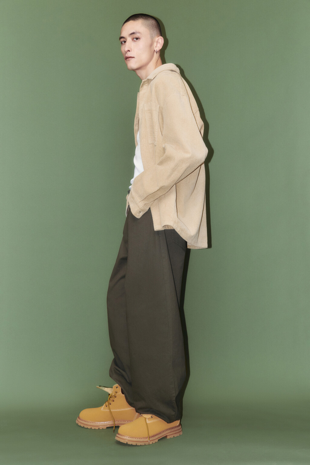 Брюки skater fit широкие хлопковые - цвет зеленый - 3