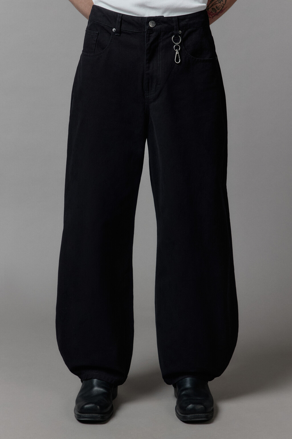 Брюки skater fit широкие хлопковые - цвет черный - 5