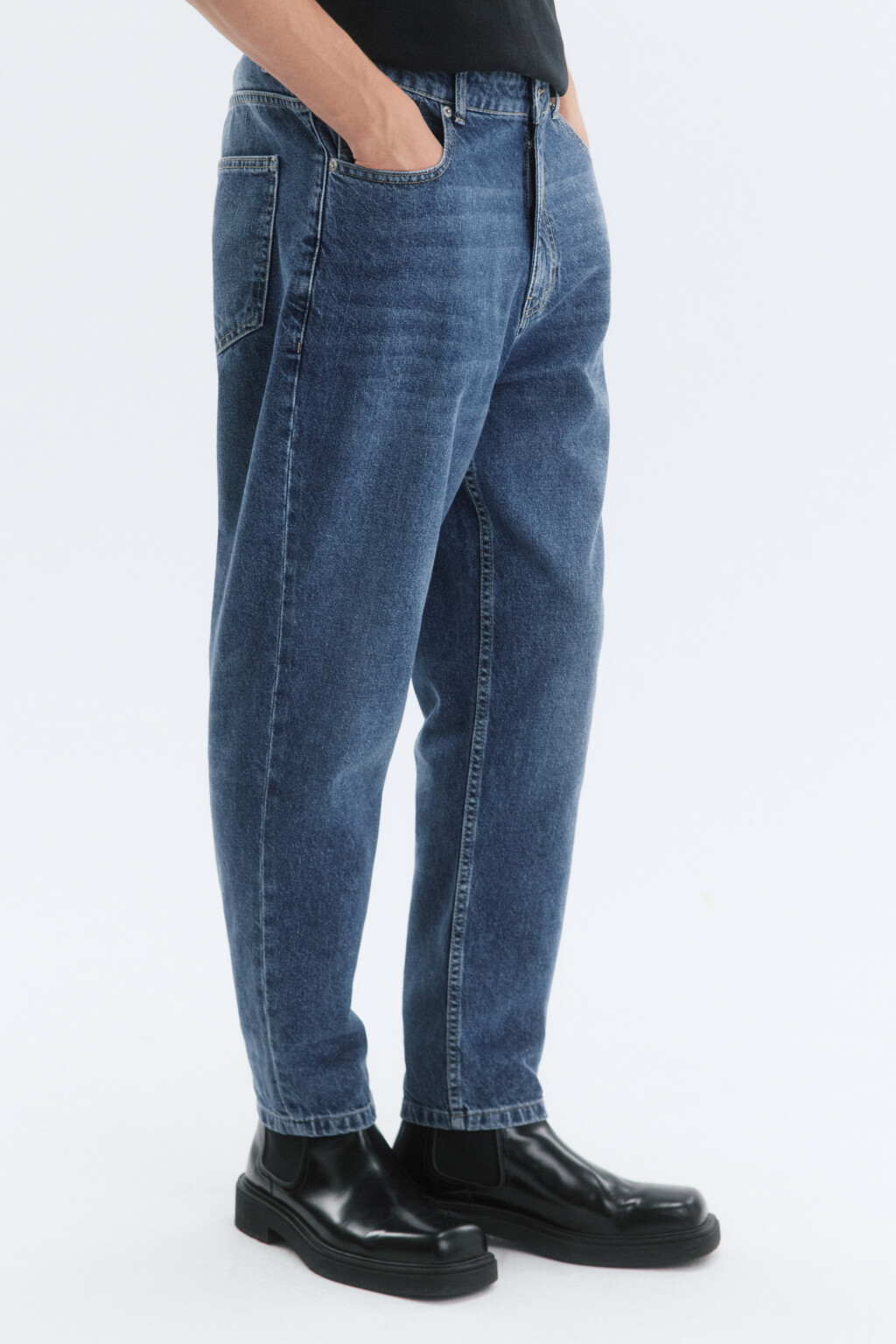 Джинсы loose fit со средней посадкой - цвет голубой - 3