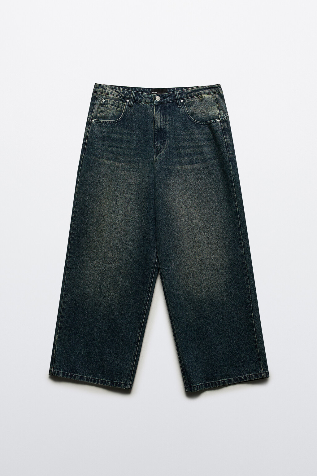 Джинсы baggy fit экстраширокие с вышивкой - цвет синий - 7