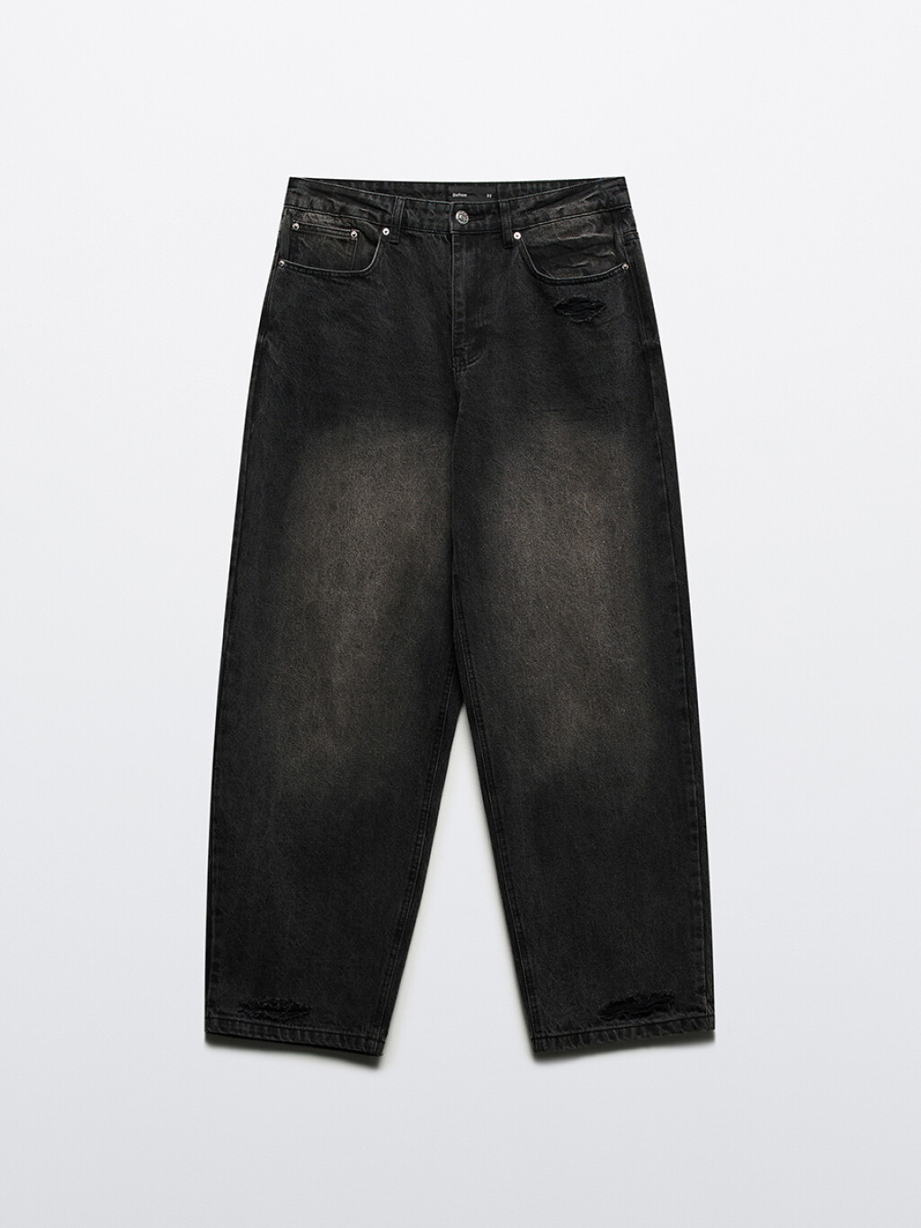 Джинсы baggy с вареным эффектом и потертостями - цвет серый - 8