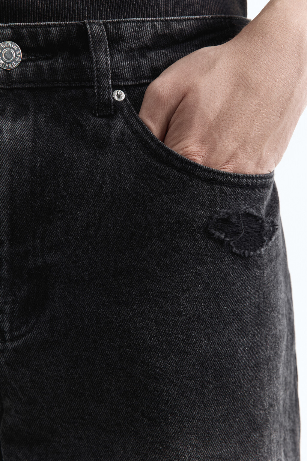 Джинсы baggy с вареным эффектом и потертостями - цвет серый - 7