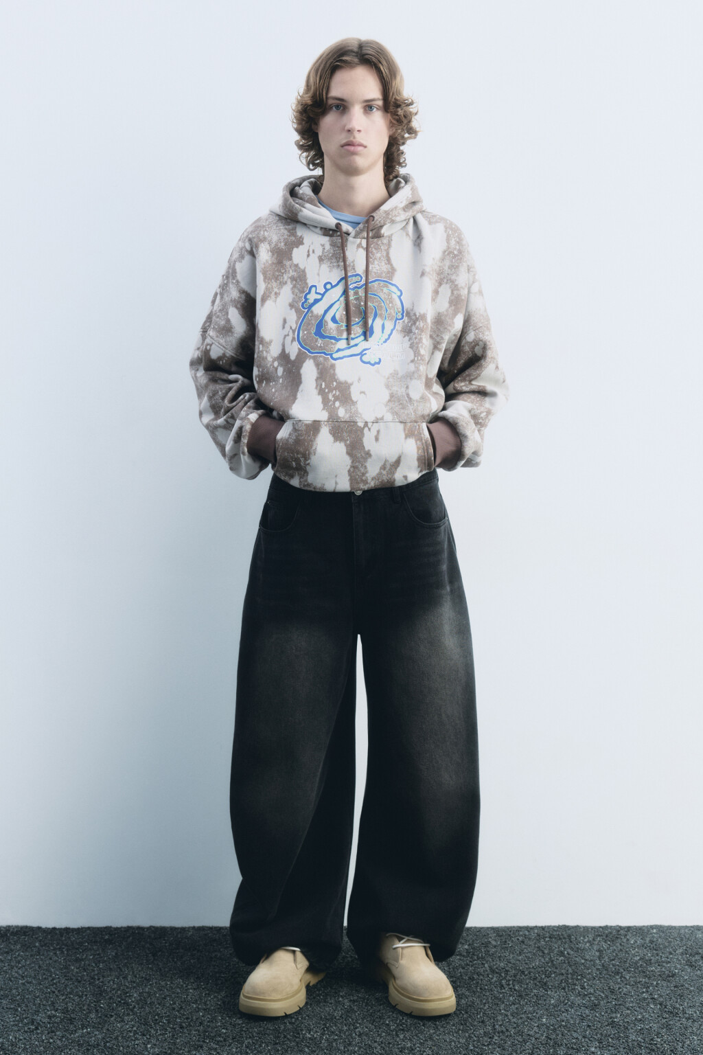 Джинсы экстраширокие с волнистыми боковыми швами - цвет черный - 6