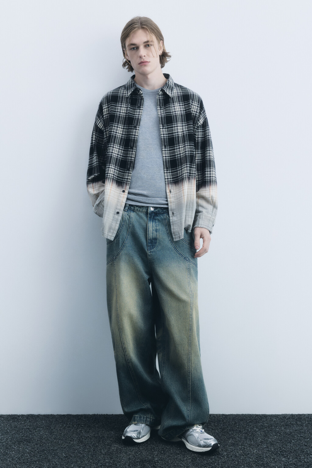 Рубашка oversize клетчатая с вареным эффектом - цвет мультиколор - 5