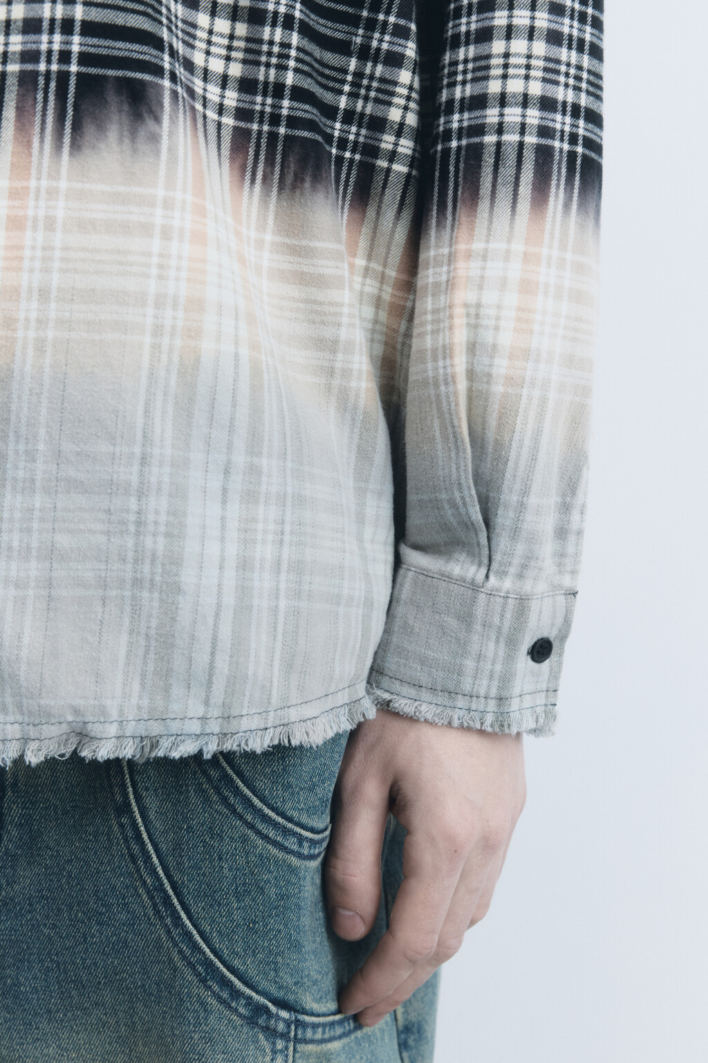 Рубашка oversize клетчатая с вареным эффектом - цвет мультиколор - 7