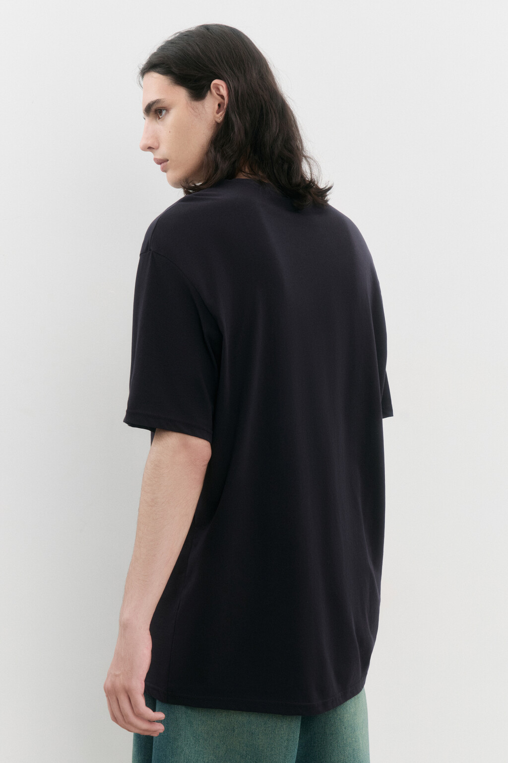 Футболка хлопковая свободная с принтом - цвет черный - 5