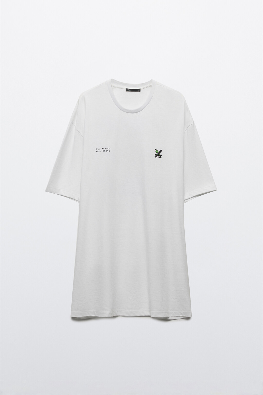 Футболка хлопковая свободная с принтом - цвет белый - 9