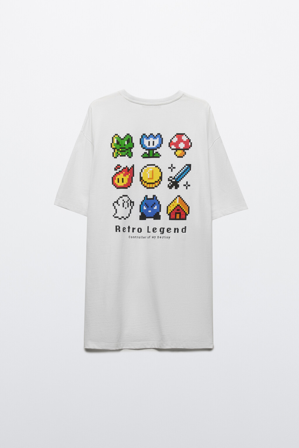 Футболка хлопковая свободная с принтом - цвет белый - 10