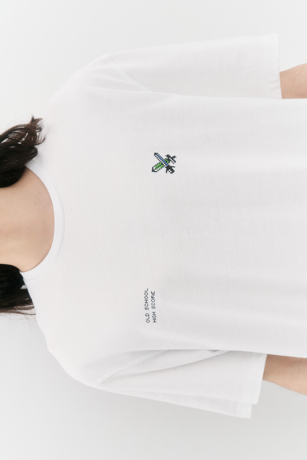 Футболка хлопковая свободная с принтом - цвет белый - 8