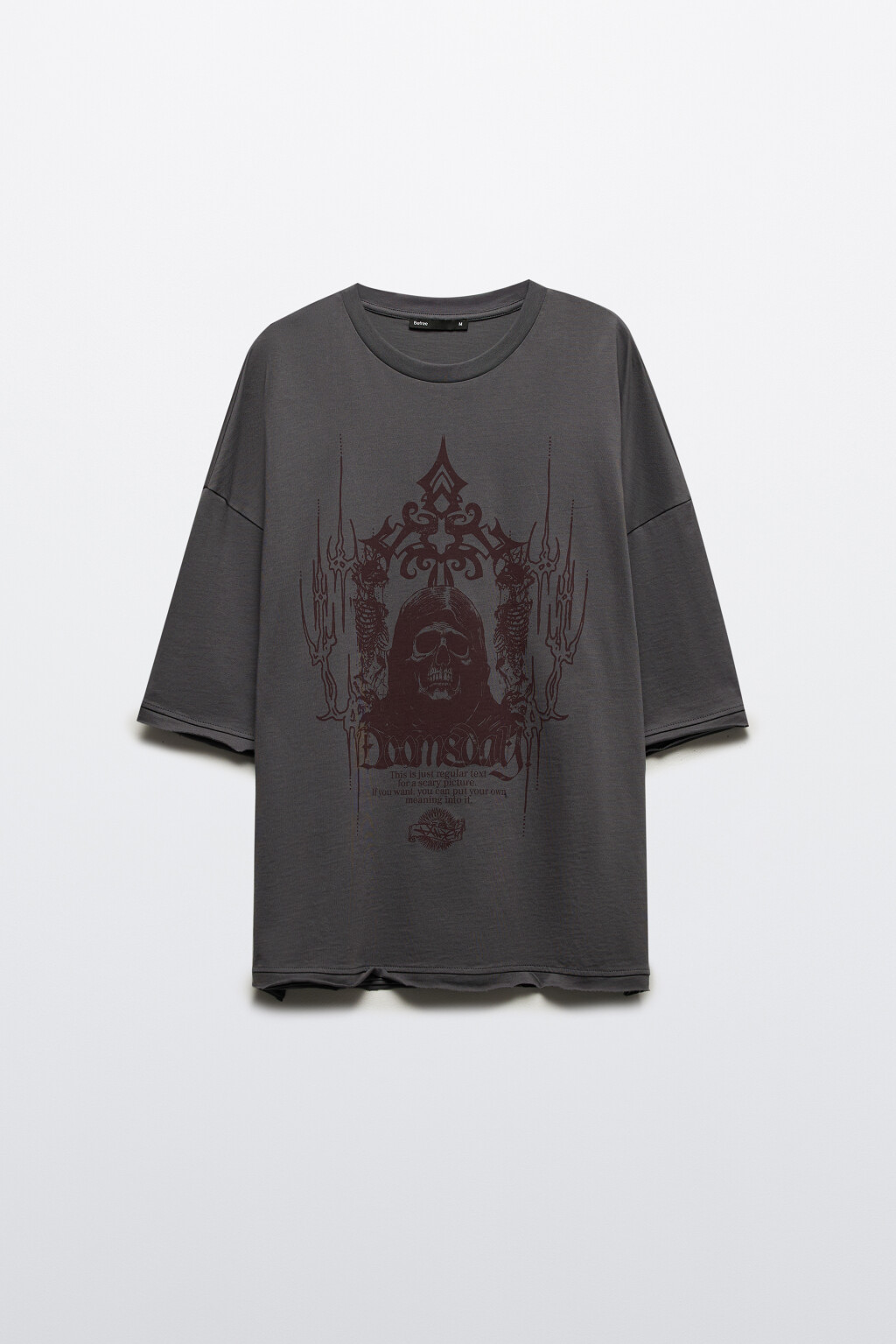 Футболка oversize с принтом в стиле гранж - цвет серый - 8