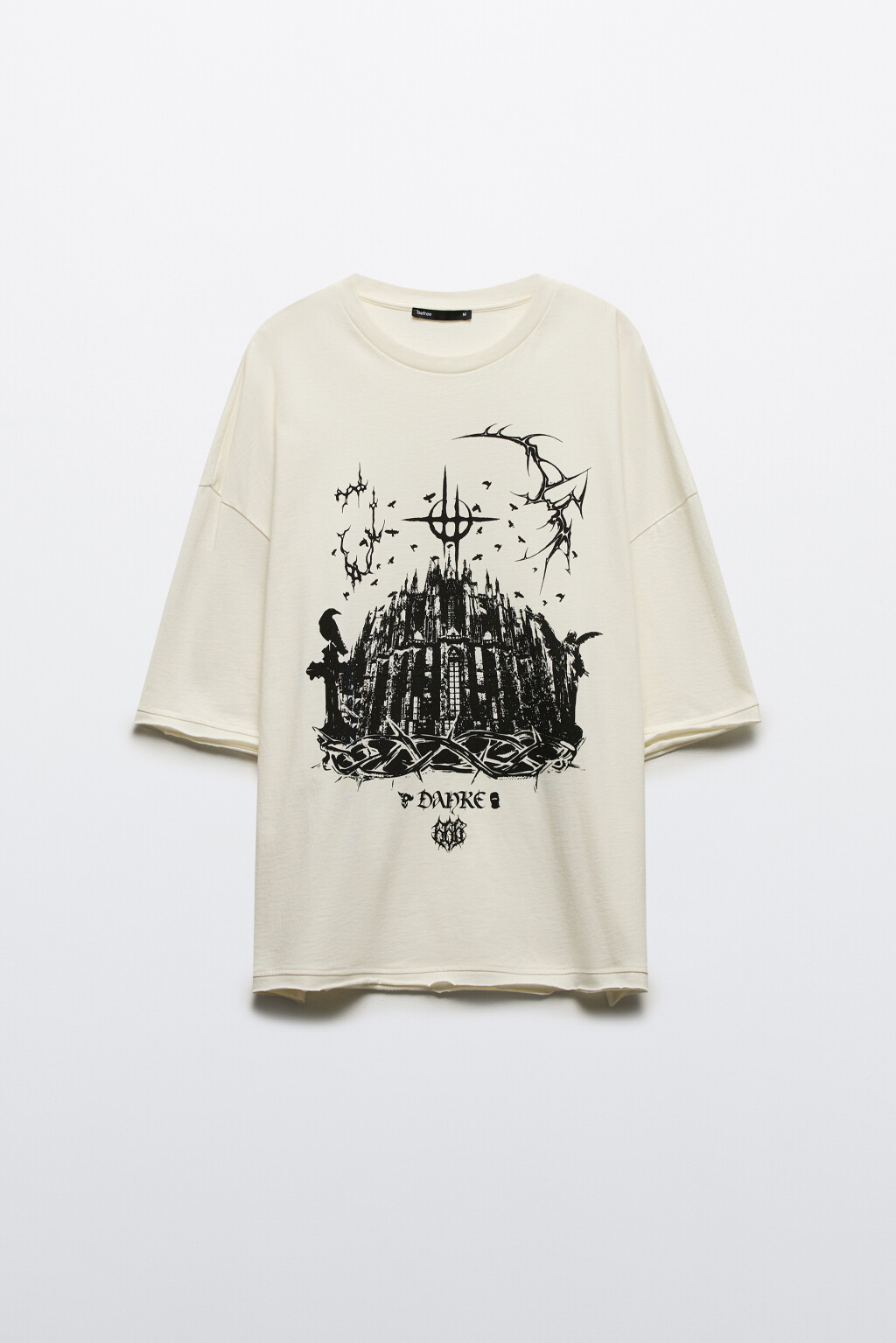 Футболка oversize с принтом в стиле гранж - цвет белый - 8