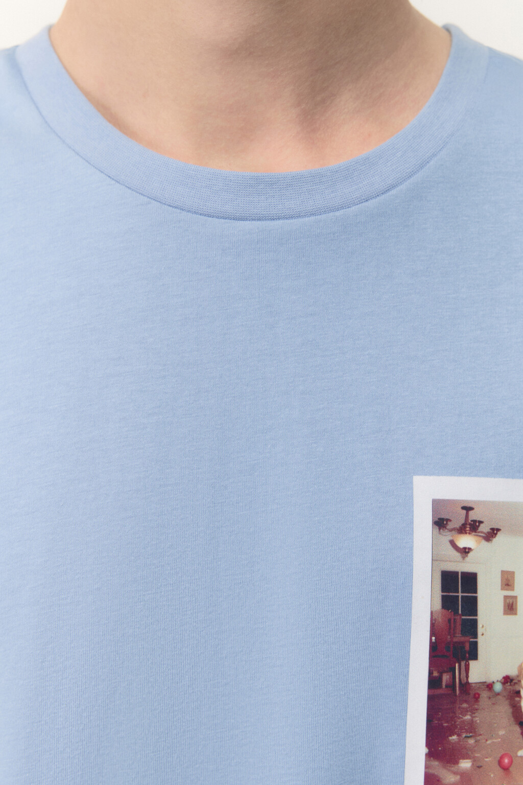 Футболка хлопковая с новогодним принтом - цвет голубой - 6