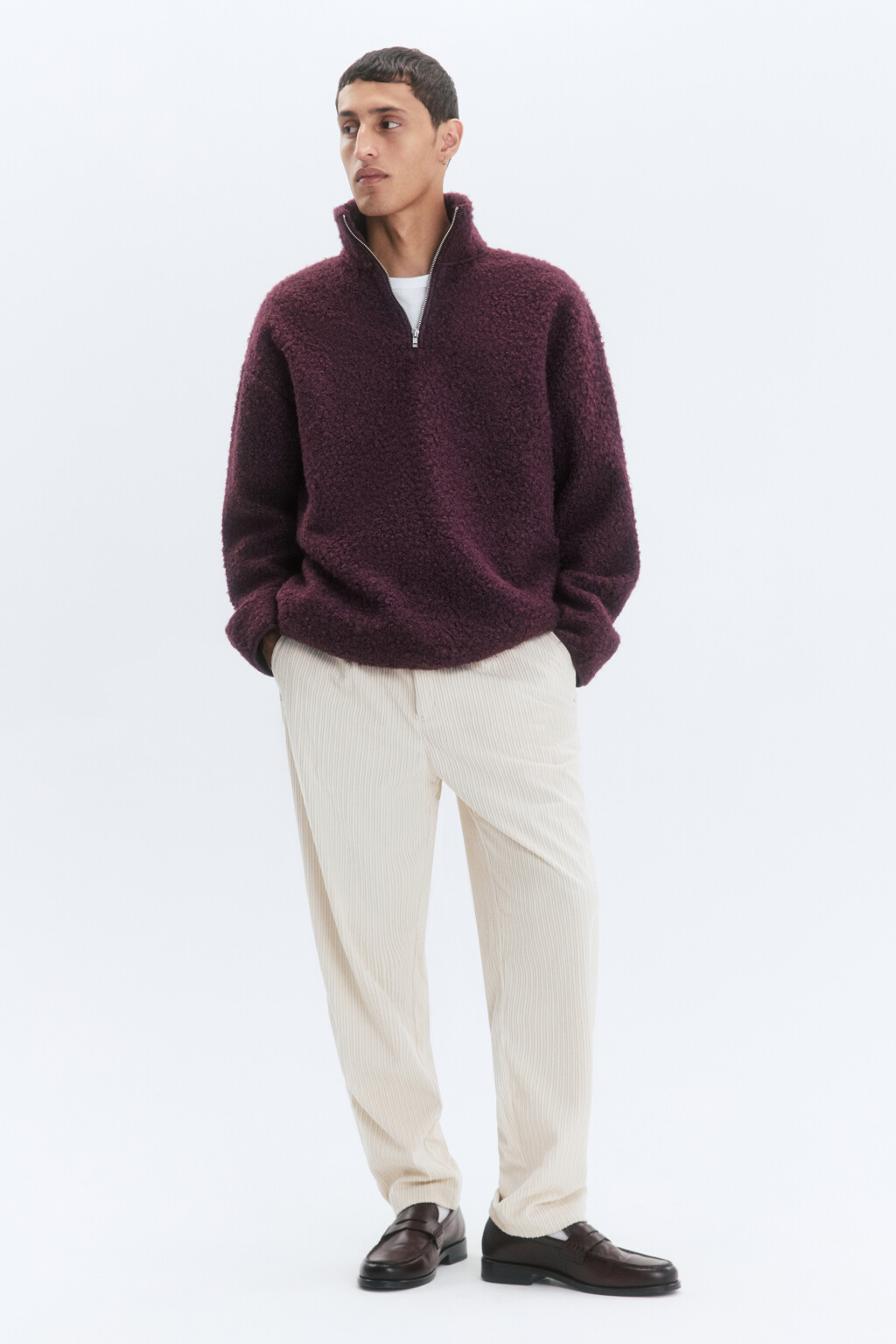 Толстовка half-zip флисовая с воротником-стойкой - цвет фиолетовый - 6