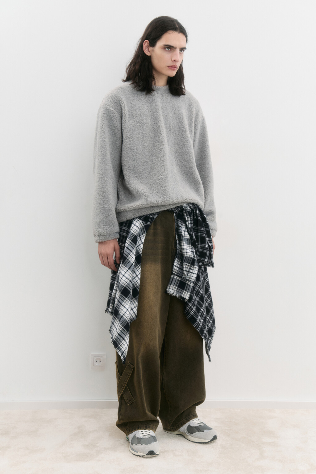 Свитшот oversize из флиса - цвет серый - 6