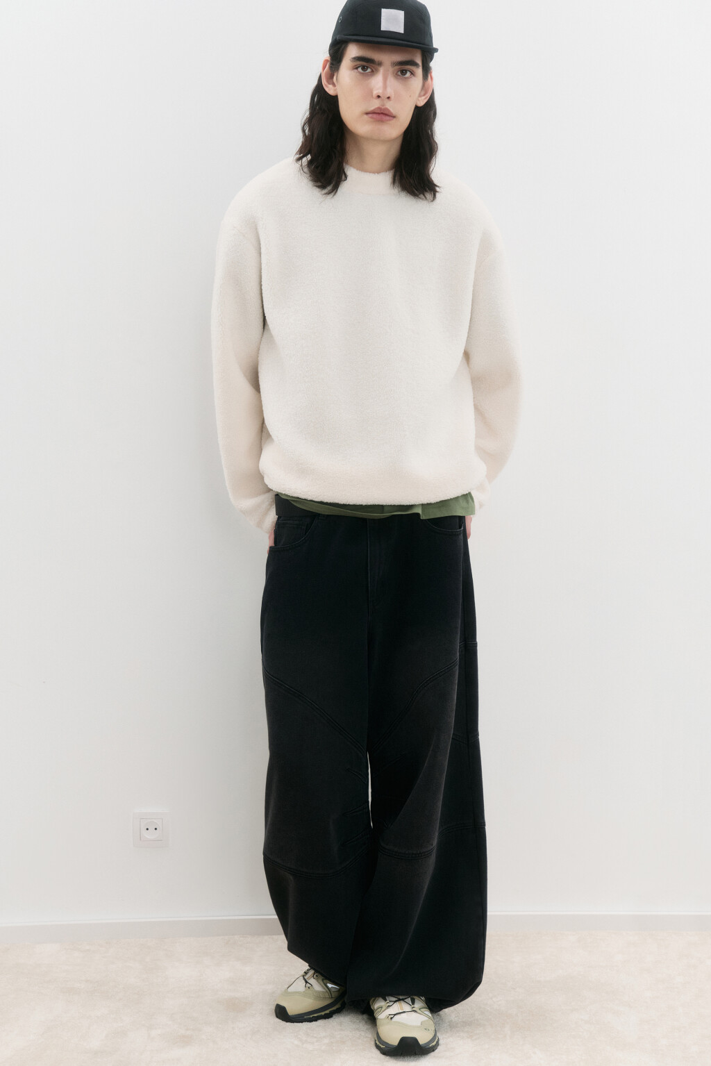 Свитшот oversize из флиса - цвет бежевый - 1