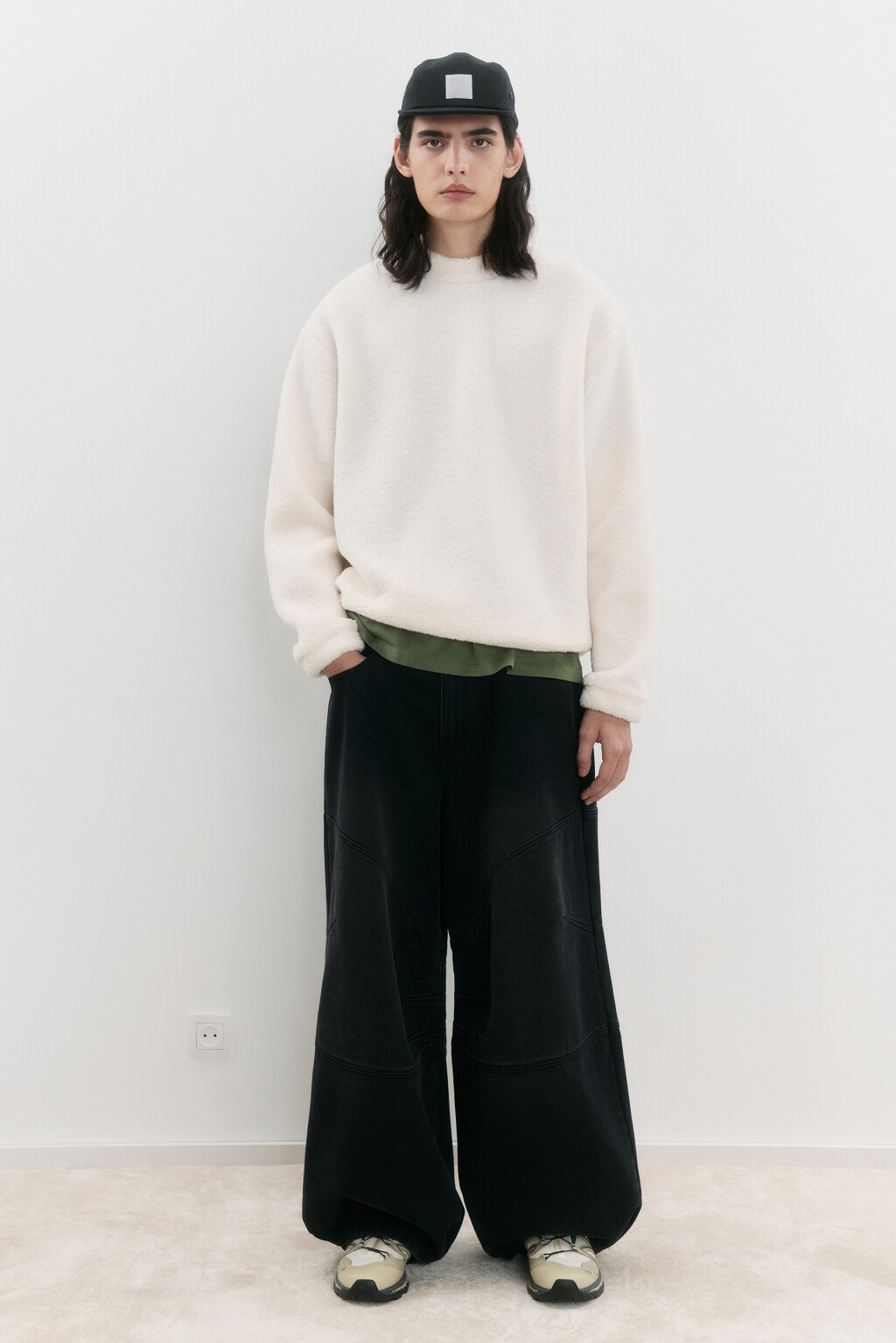 Свитшот oversize из флиса - цвет бежевый - 6