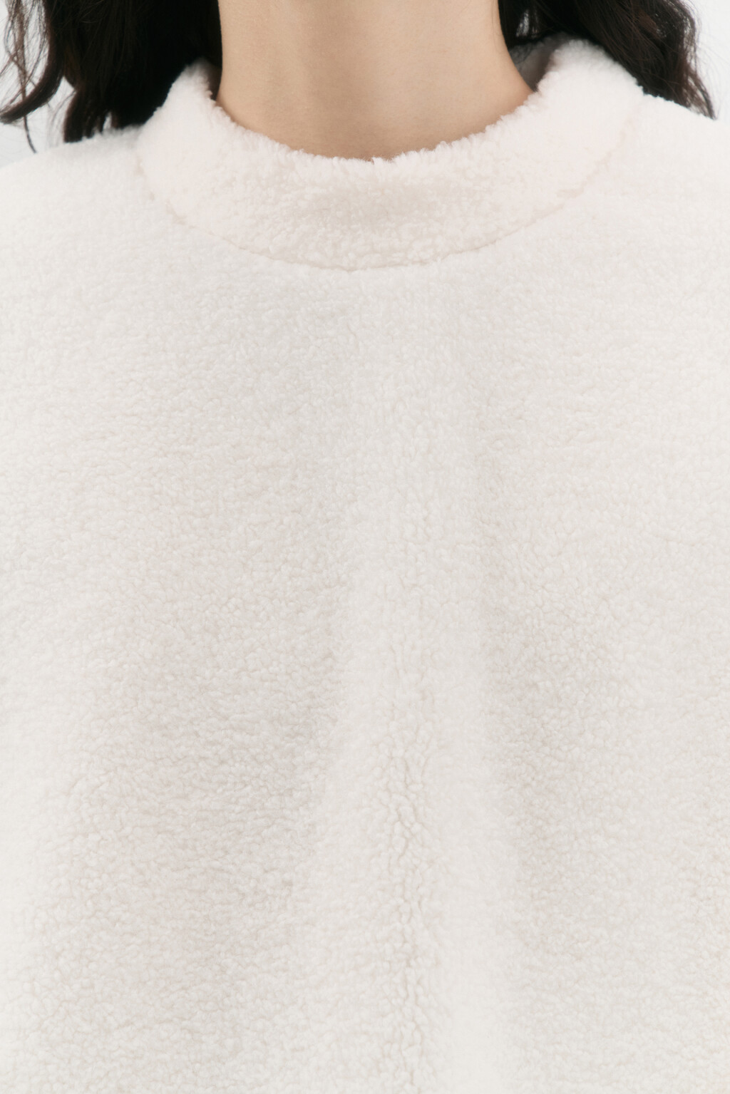 Свитшот oversize из флиса - цвет бежевый - 7