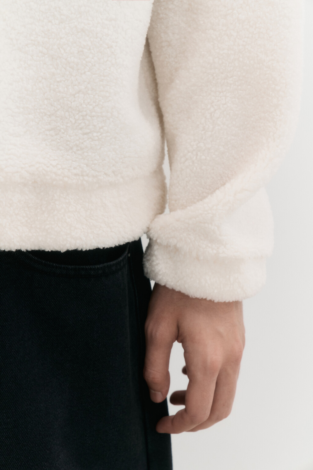 Свитшот oversize из флиса - цвет бежевый - 8