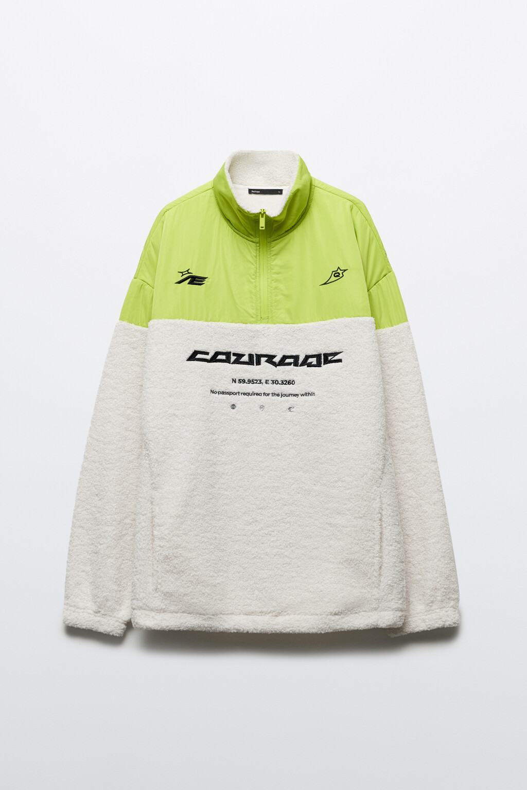 Свитшот half-zip утепленный с воротником-стойкой - цвет белый - 9