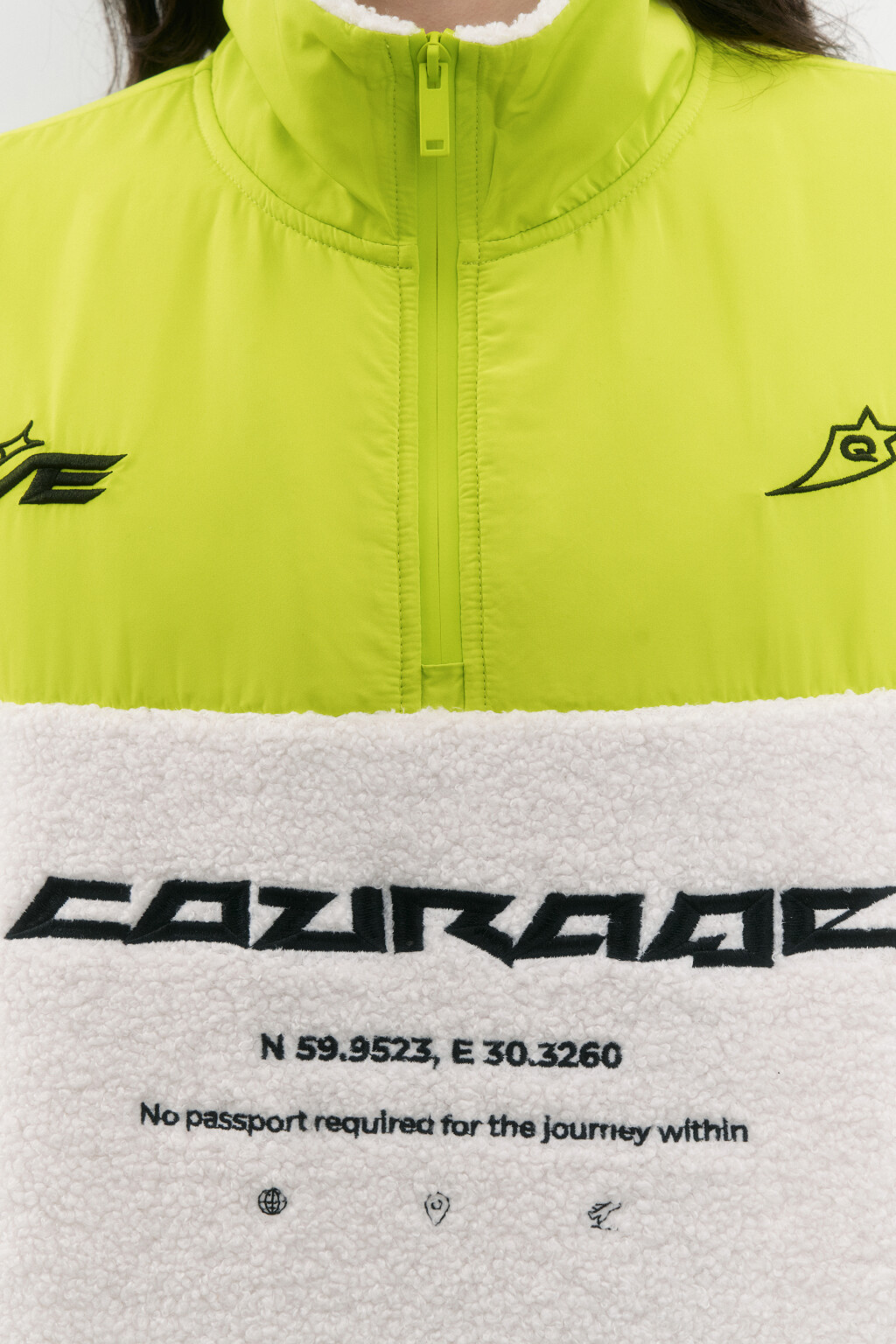 Свитшот half-zip утепленный с воротником-стойкой - цвет белый - 7