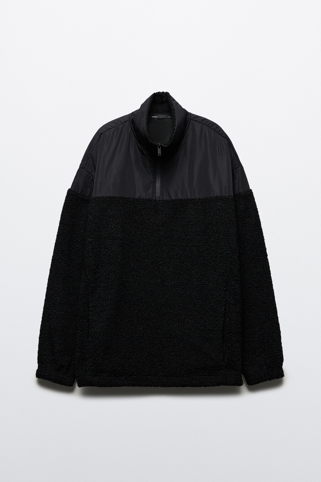 Свитшот half-zip утепленный с воротником-стойкой - цвет черный - 9