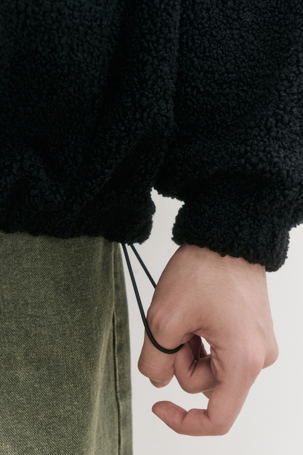 Свитшот half-zip утепленный с воротником-стойкой - цвет черный - 8