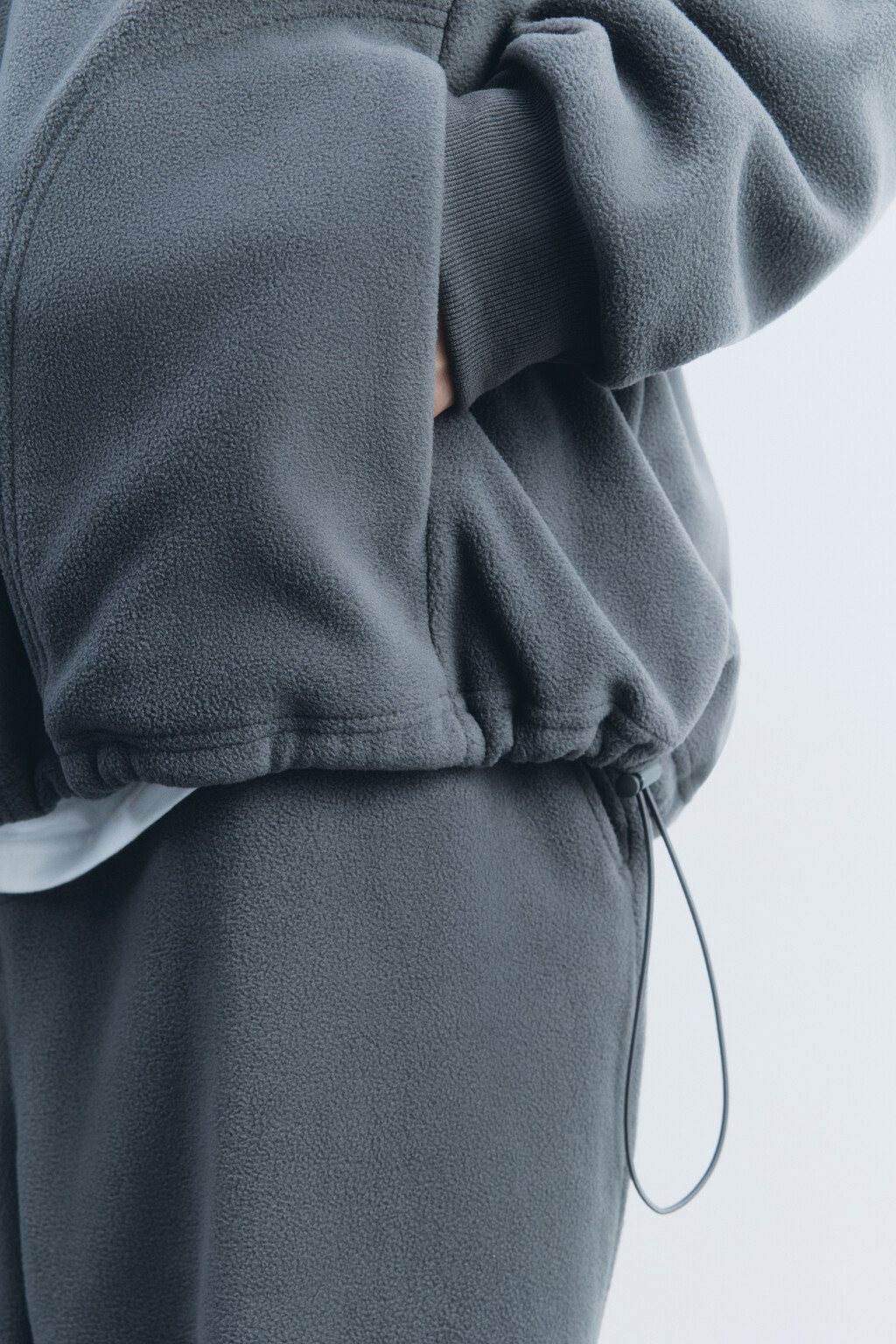 Худи oversize флисовая с капюшоном - цвет серый - 8