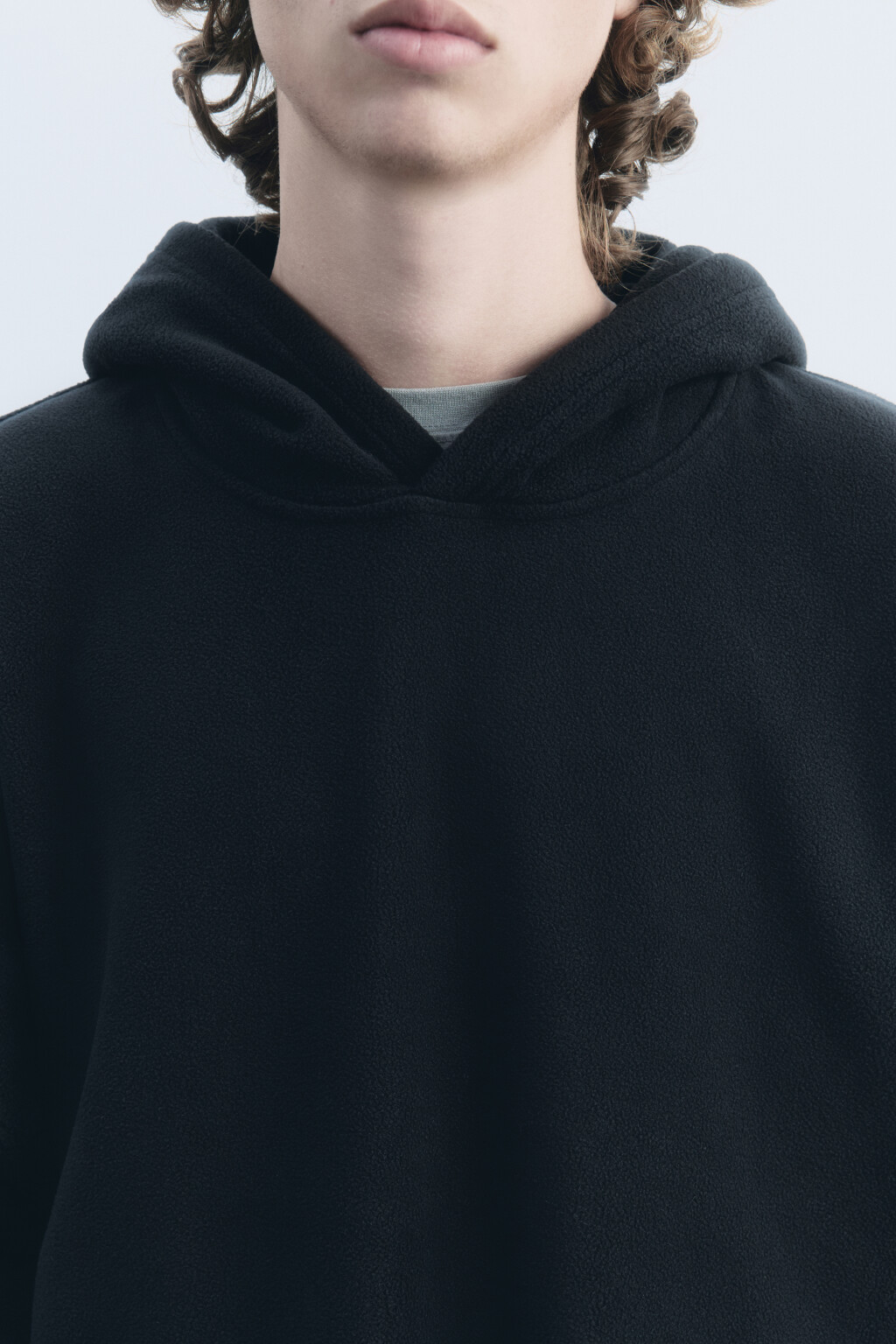 Худи oversize флисовая с капюшоном - цвет черный - 7