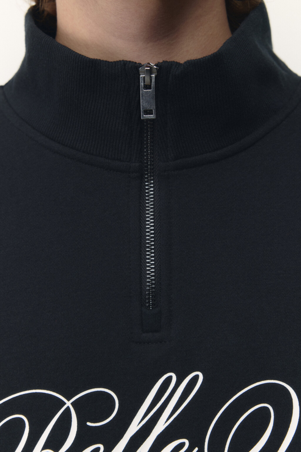 Свитшот half zip с зимним принтом - цвет черный - 9