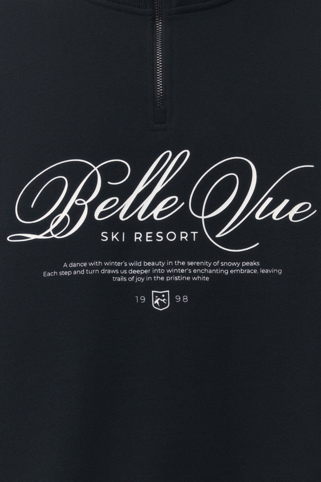 Свитшот half zip с зимним принтом - цвет черный - 10