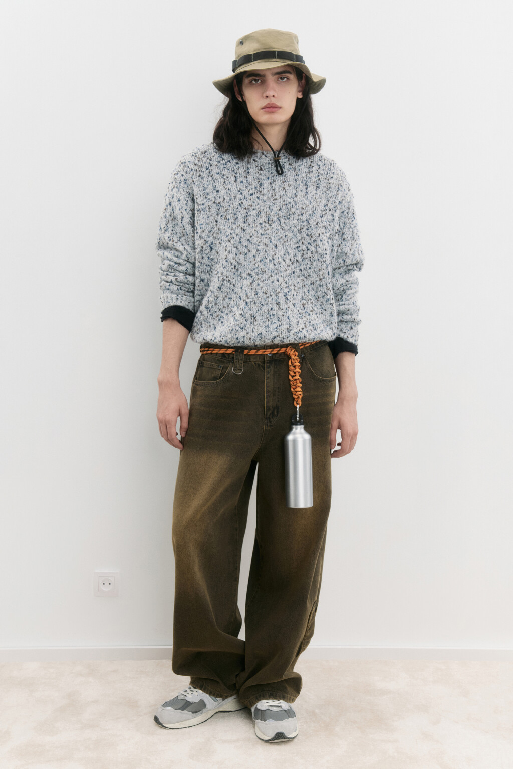 Свитер oversize вязаный с шерстью - цвет серый - 6