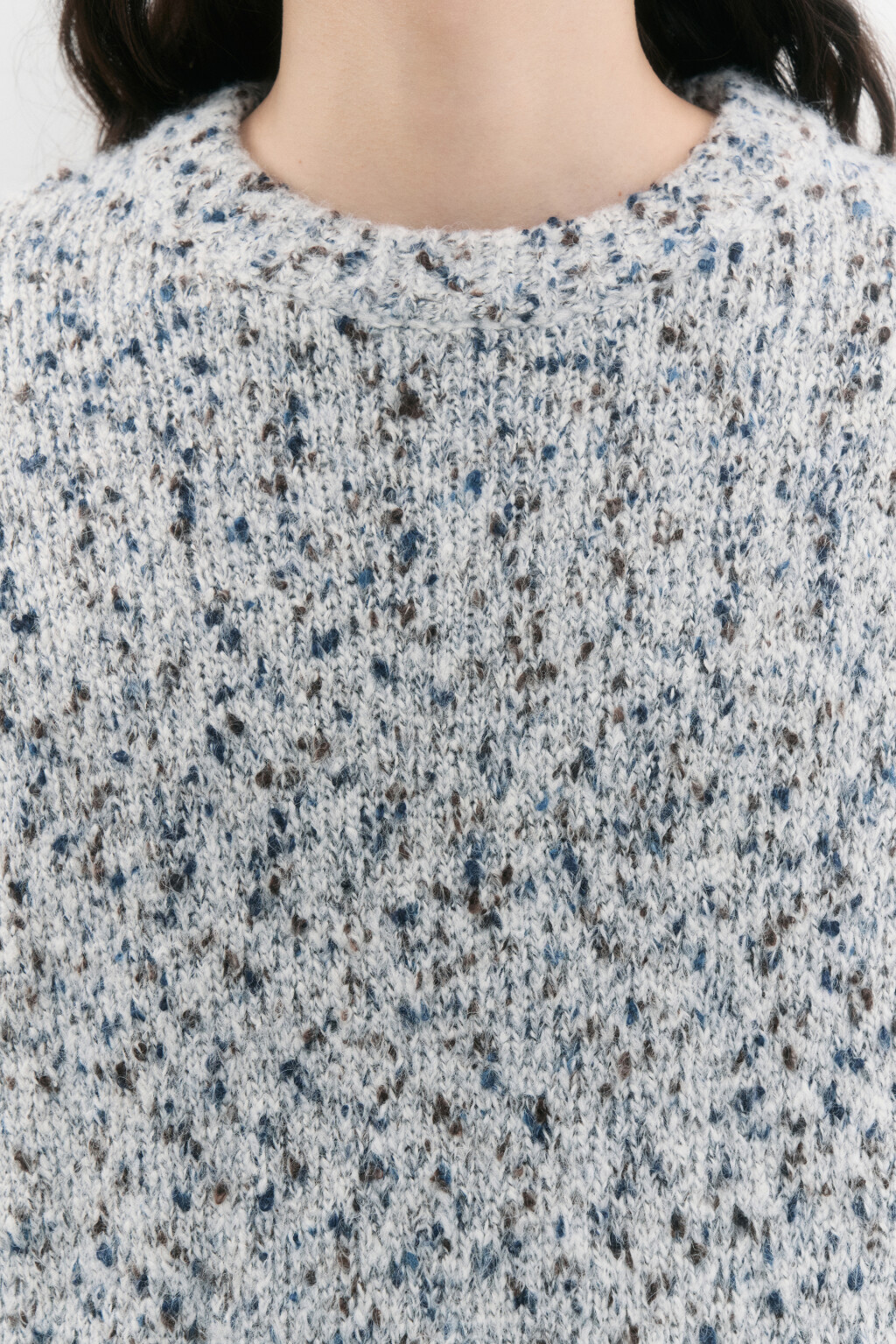 Свитер oversize вязаный с шерстью - цвет серый - 7