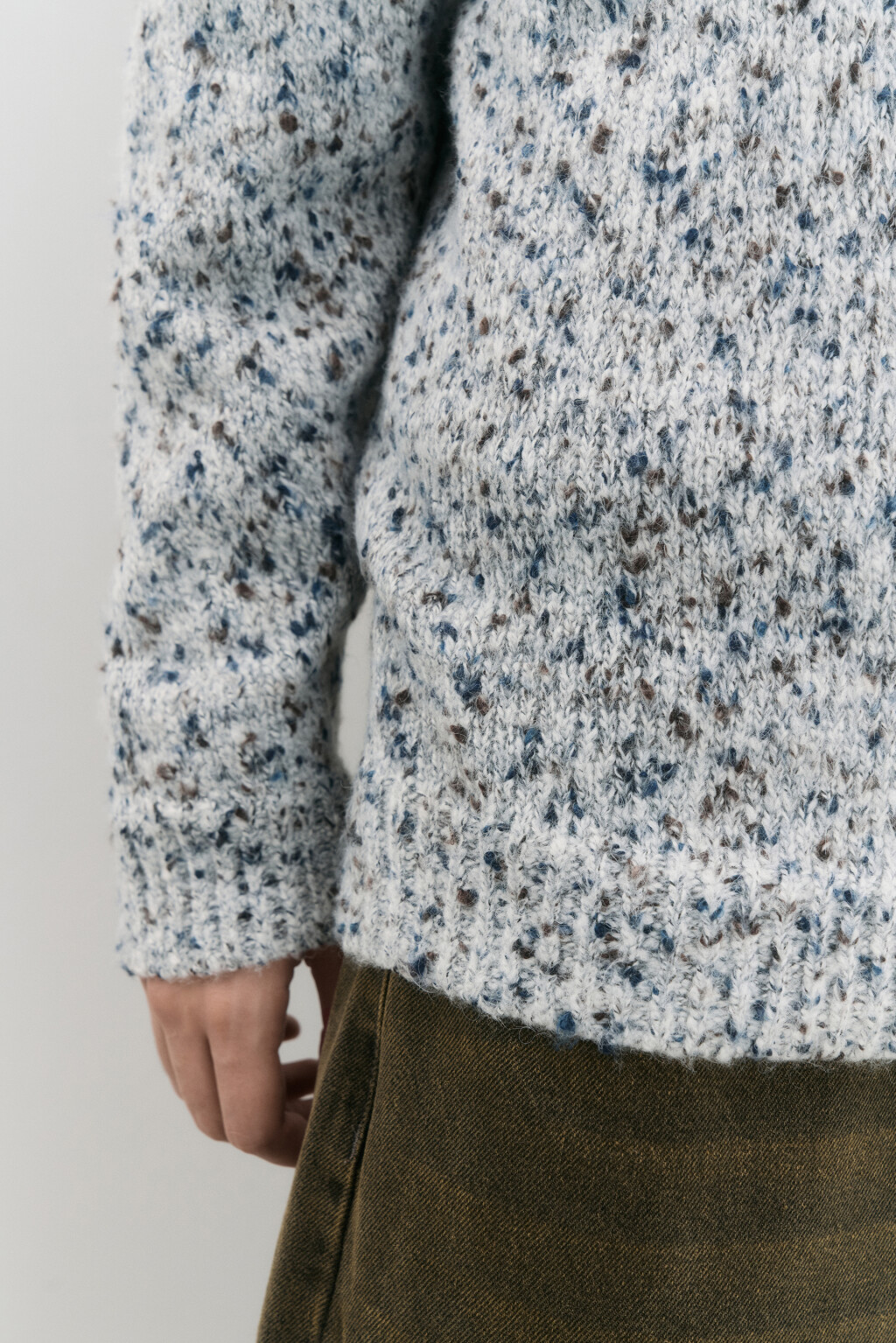 Свитер oversize вязаный с шерстью - цвет серый - 8