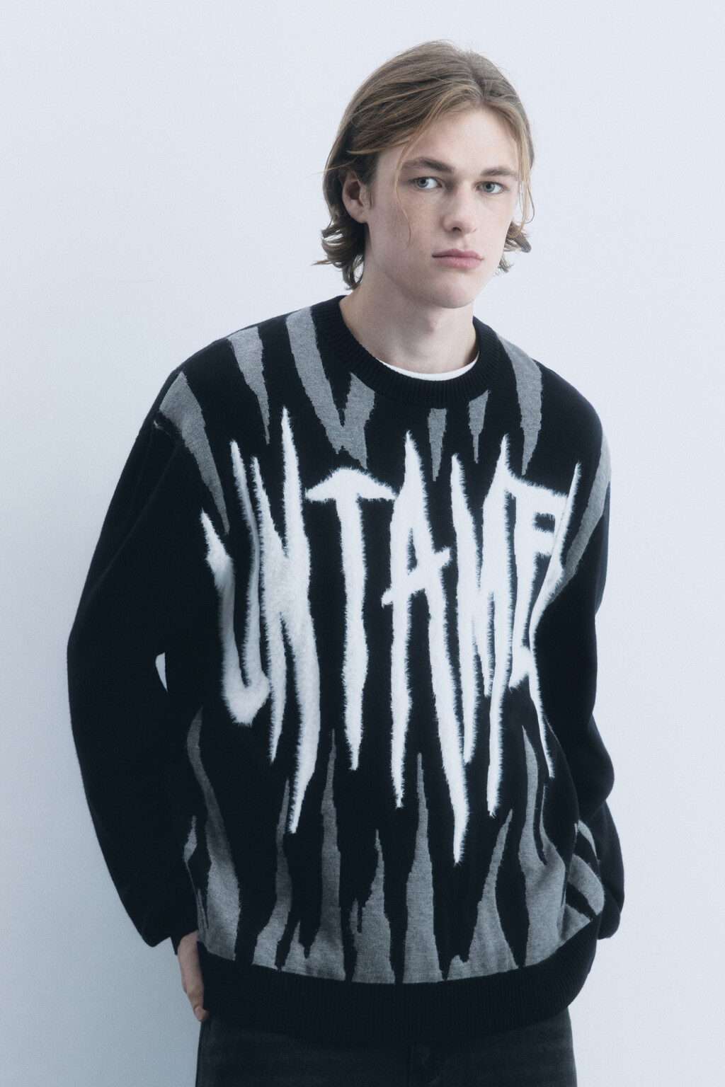 Джемпер вязаный вискозный с принтом - цвет мультиколор - 4