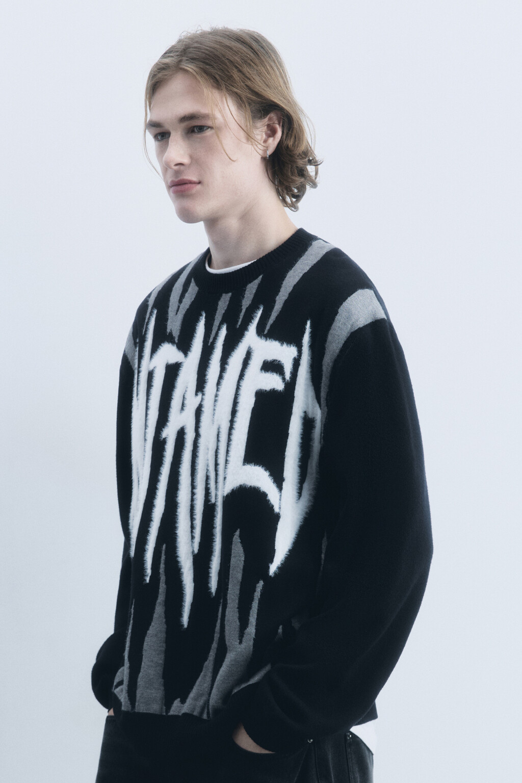 Джемпер вязаный вискозный с принтом - цвет мультиколор - 5