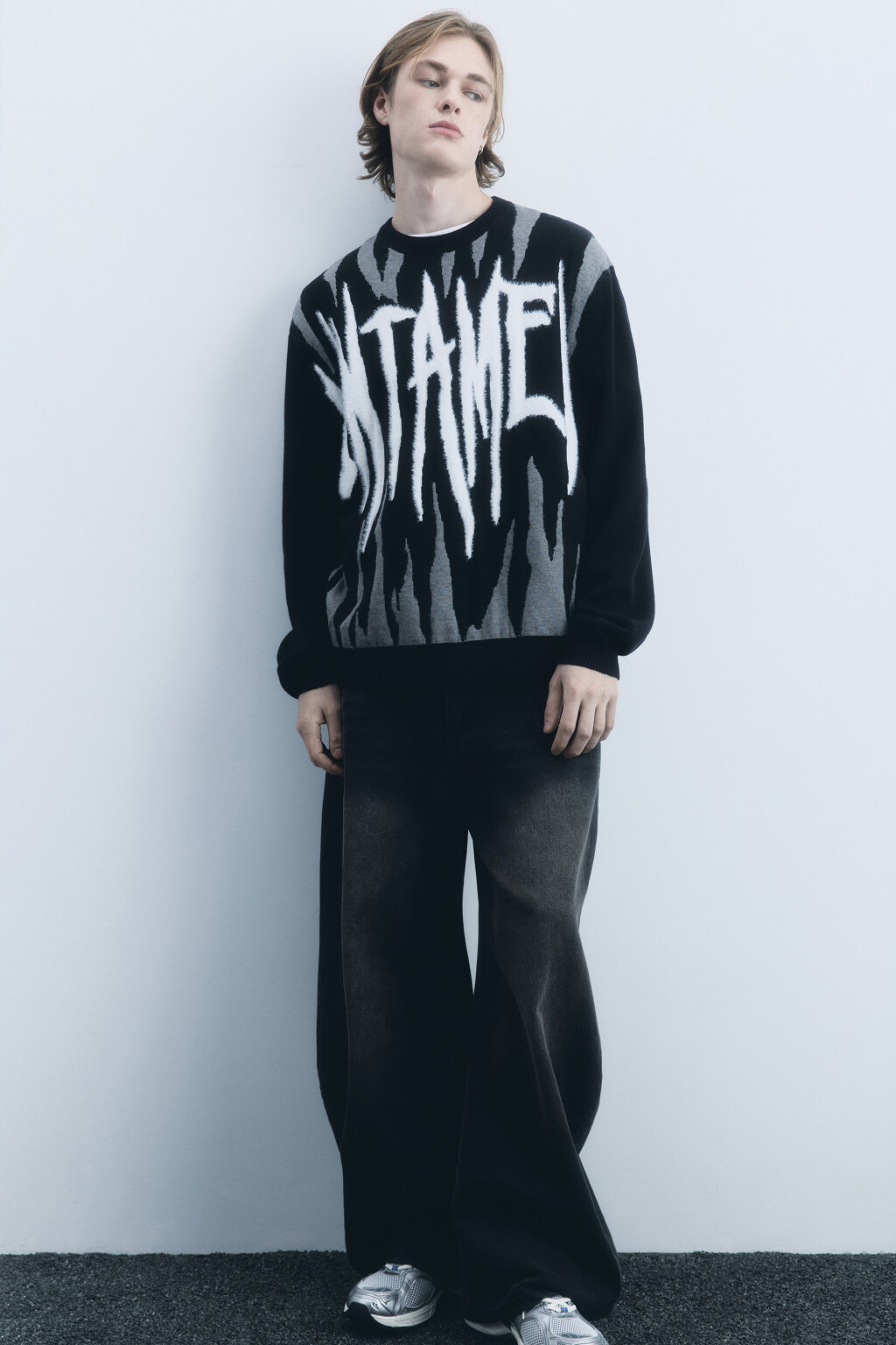 Джемпер вязаный вискозный с принтом - цвет мультиколор - 1