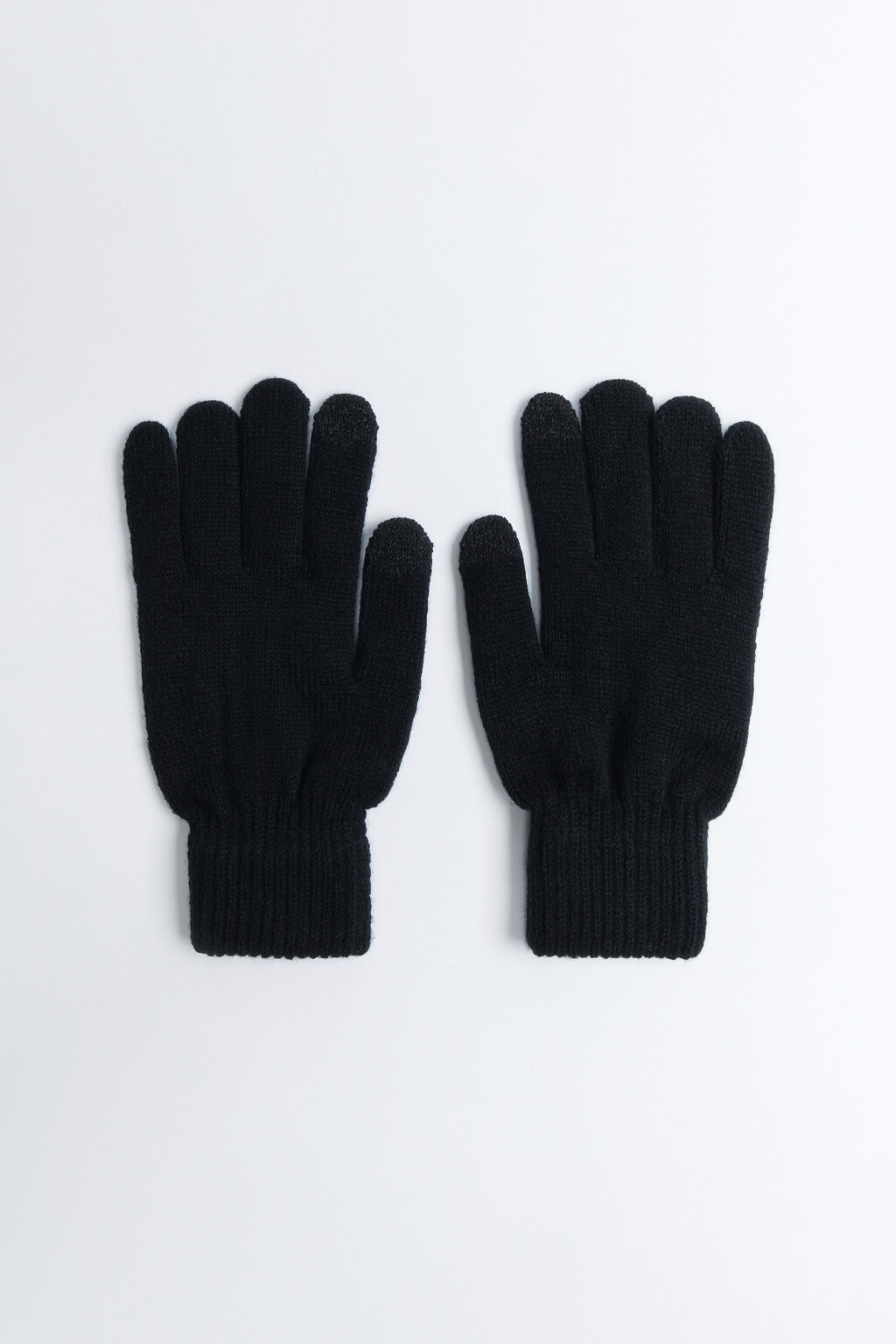 Перчатки вязаные базовые - цвет черный - 1