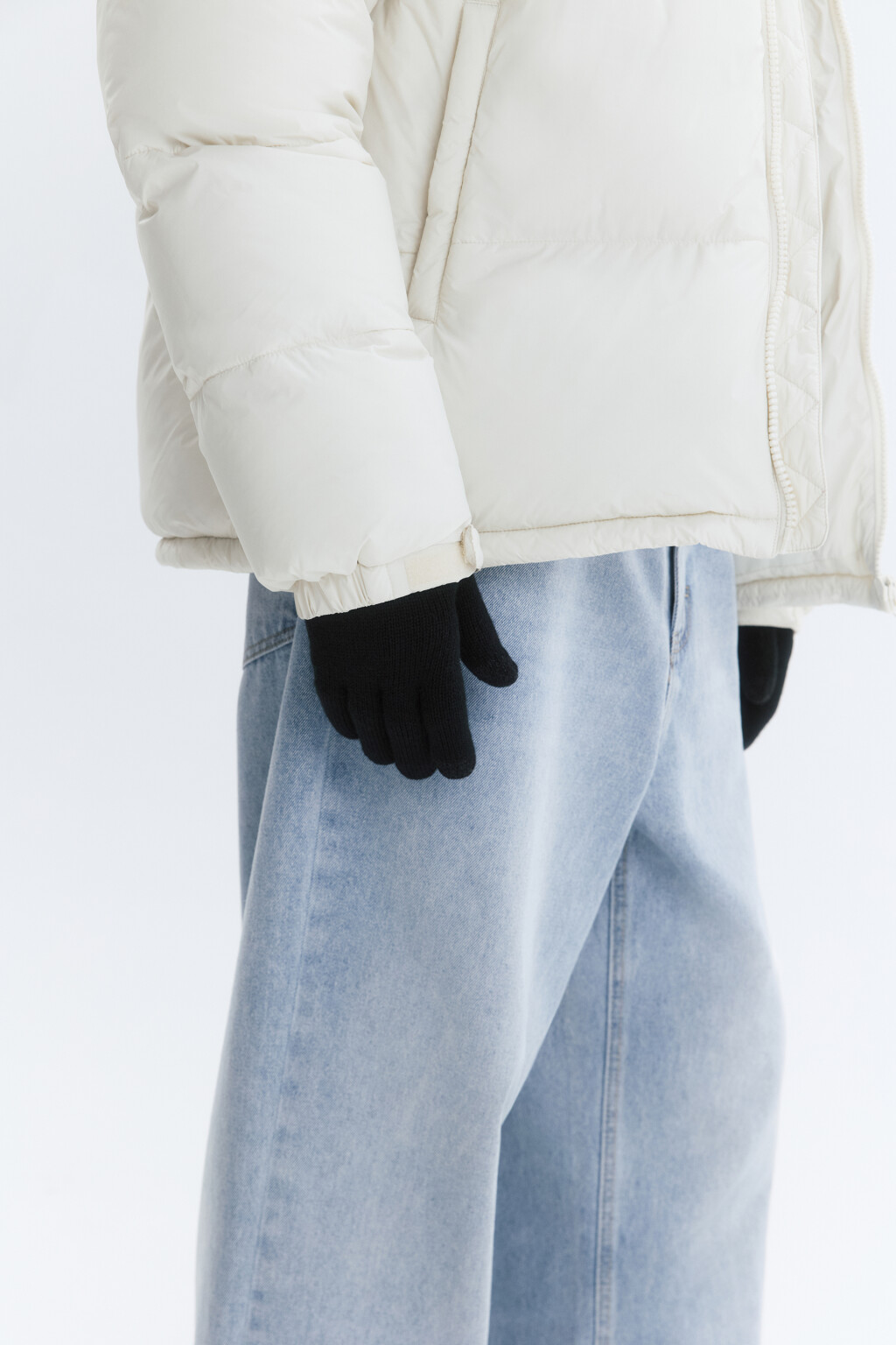 Перчатки вязаные базовые - цвет черный - 4