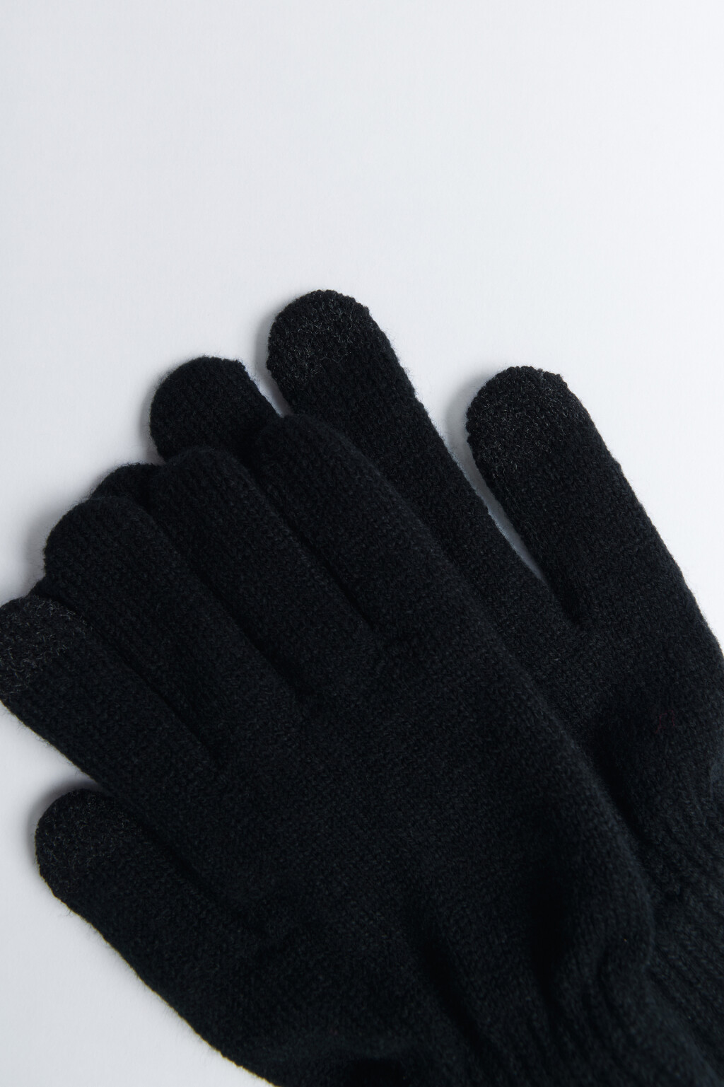 Перчатки вязаные базовые - цвет черный - 2