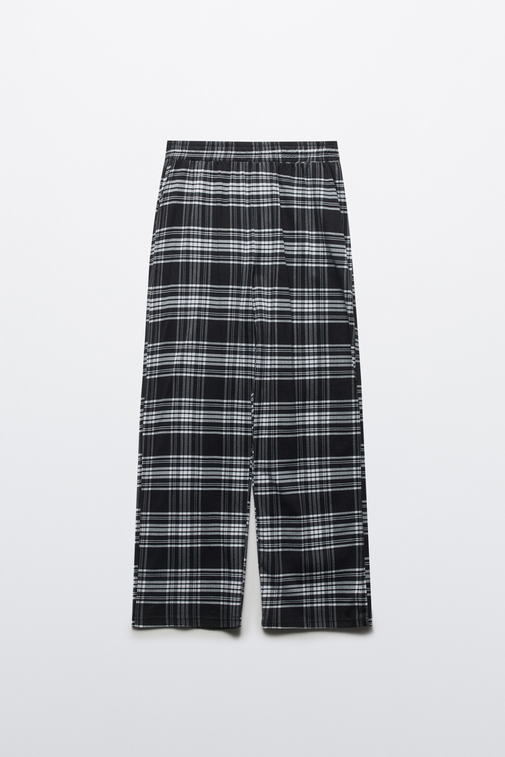 Брюки пижамные с принтом в клетку - цвет черный - 8