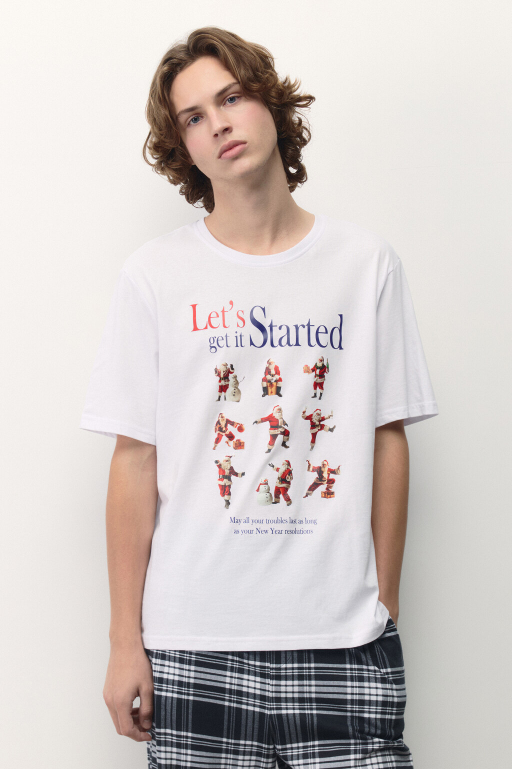 Футболка хлопковая с новогодним принтом - цвет мультиколор - 3