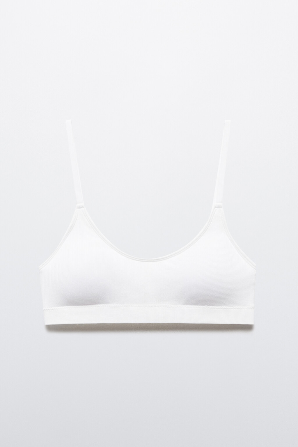 Бюстгальтер-топ бесшовный в рубчик - цвет белый - 6