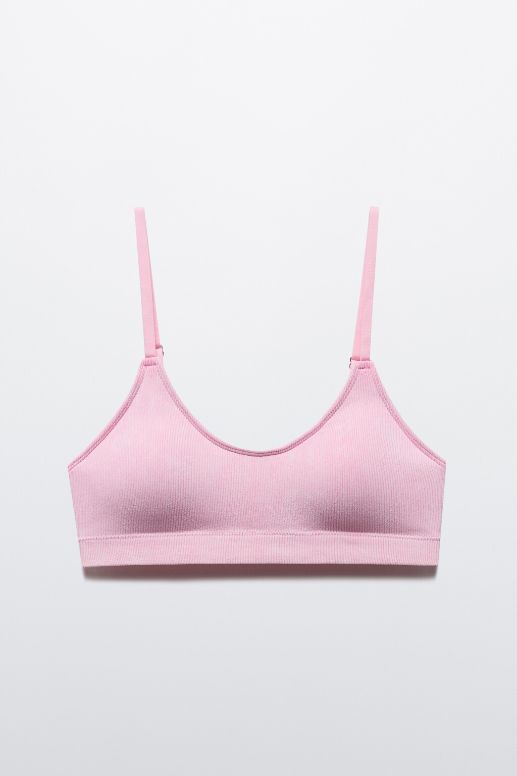 Бюстгальтер-топ бесшовный в рубчик - цвет розовый - 6