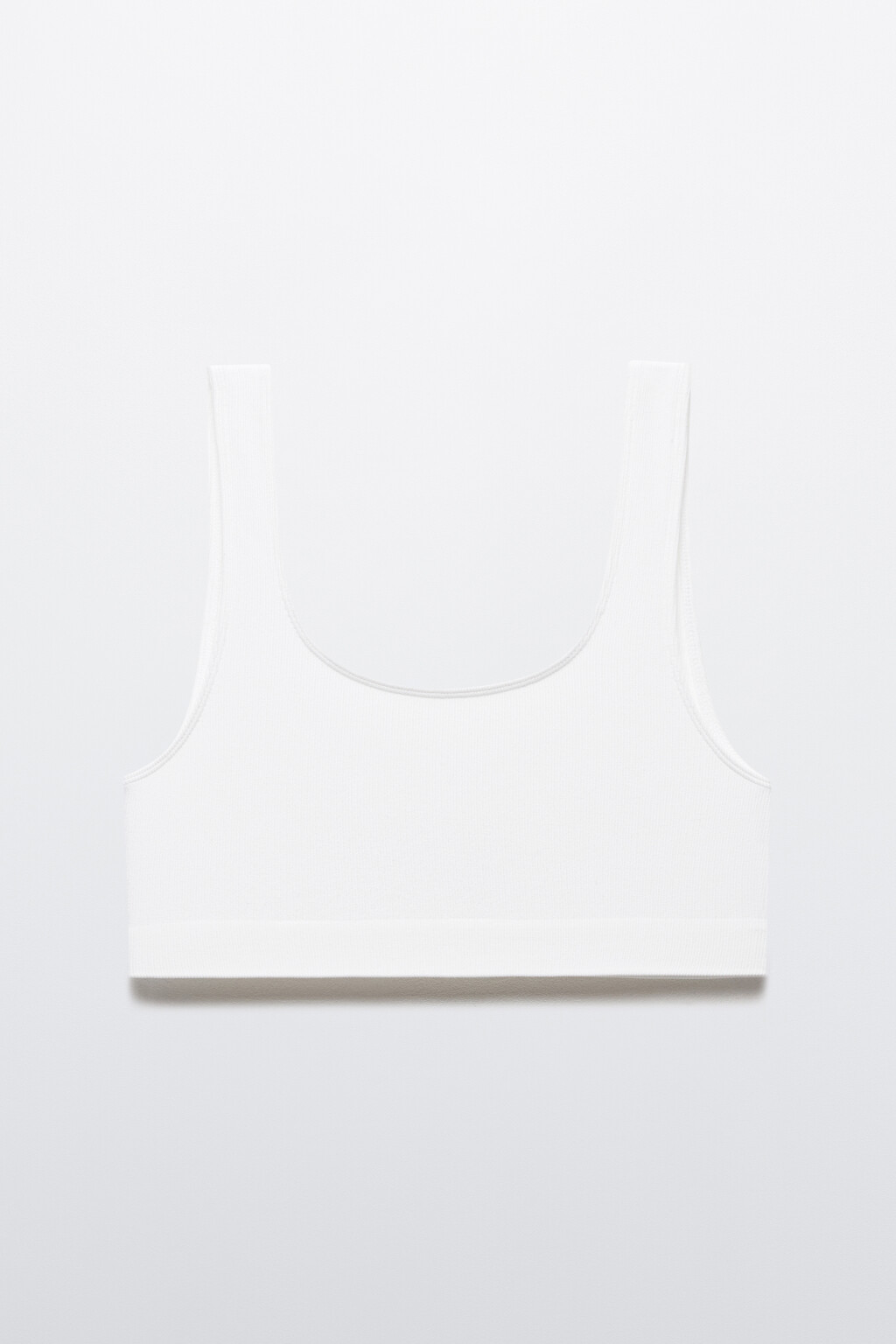 Бюстгальтер-топ бесшовный в рубчик - цвет белый - 6