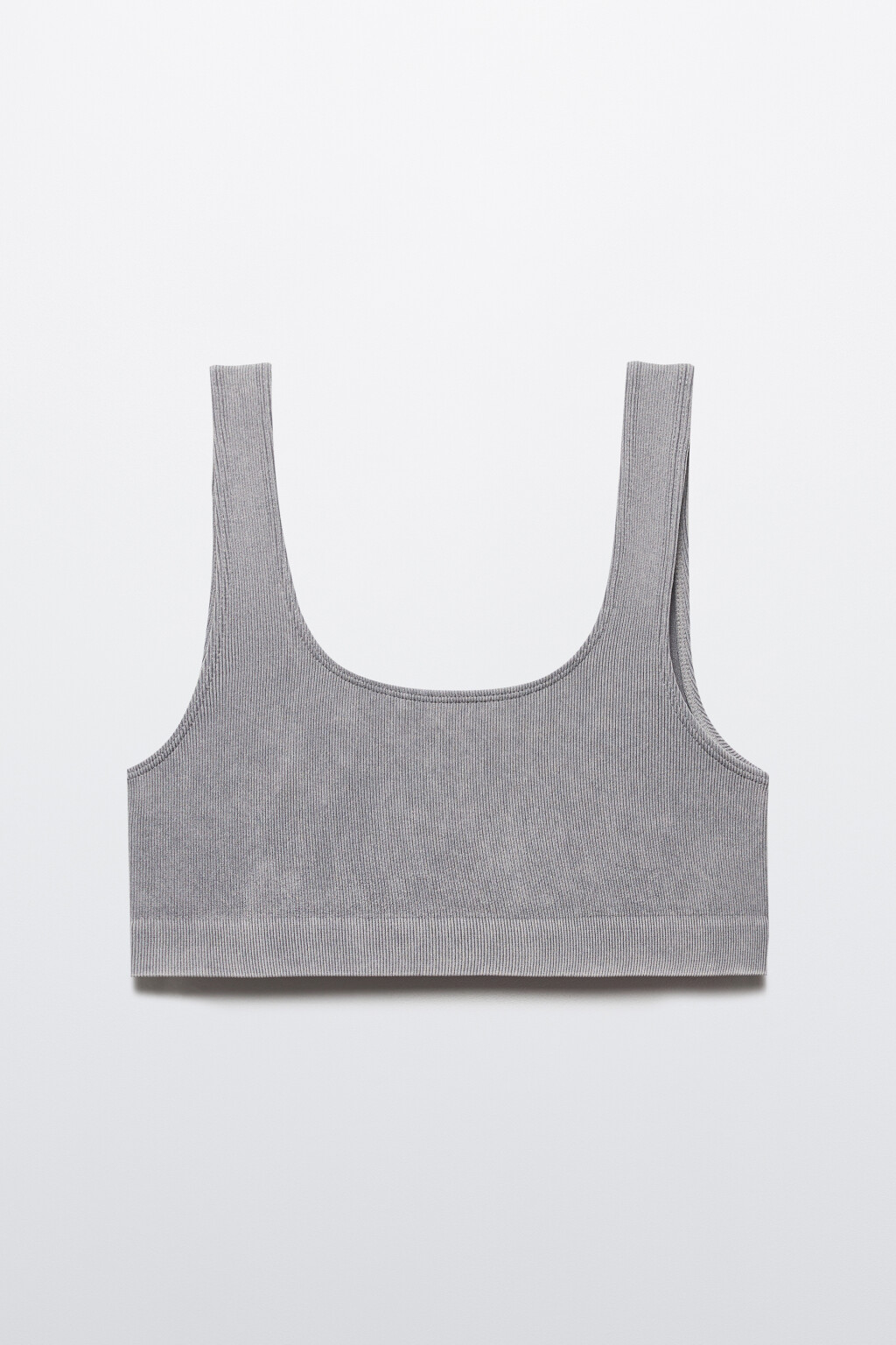 Бюстгальтер-топ бесшовный в рубчик - цвет серый - 6