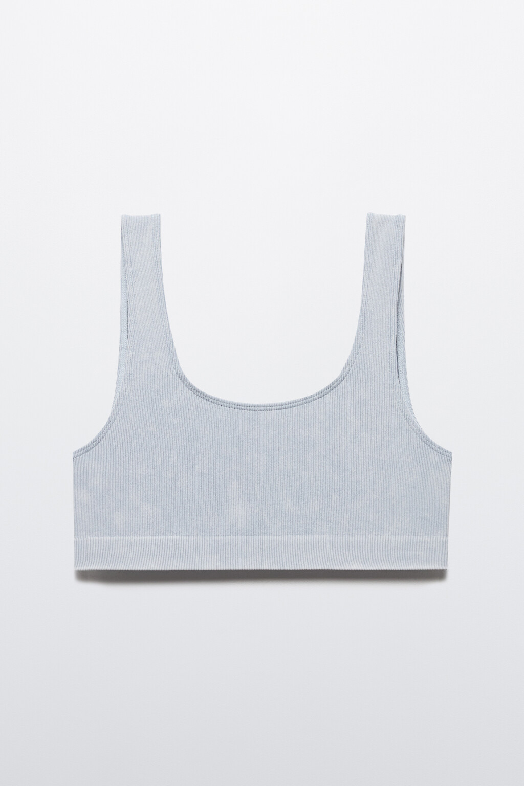 Бюстгальтер-топ бесшовный в рубчик - цвет голубой - 5