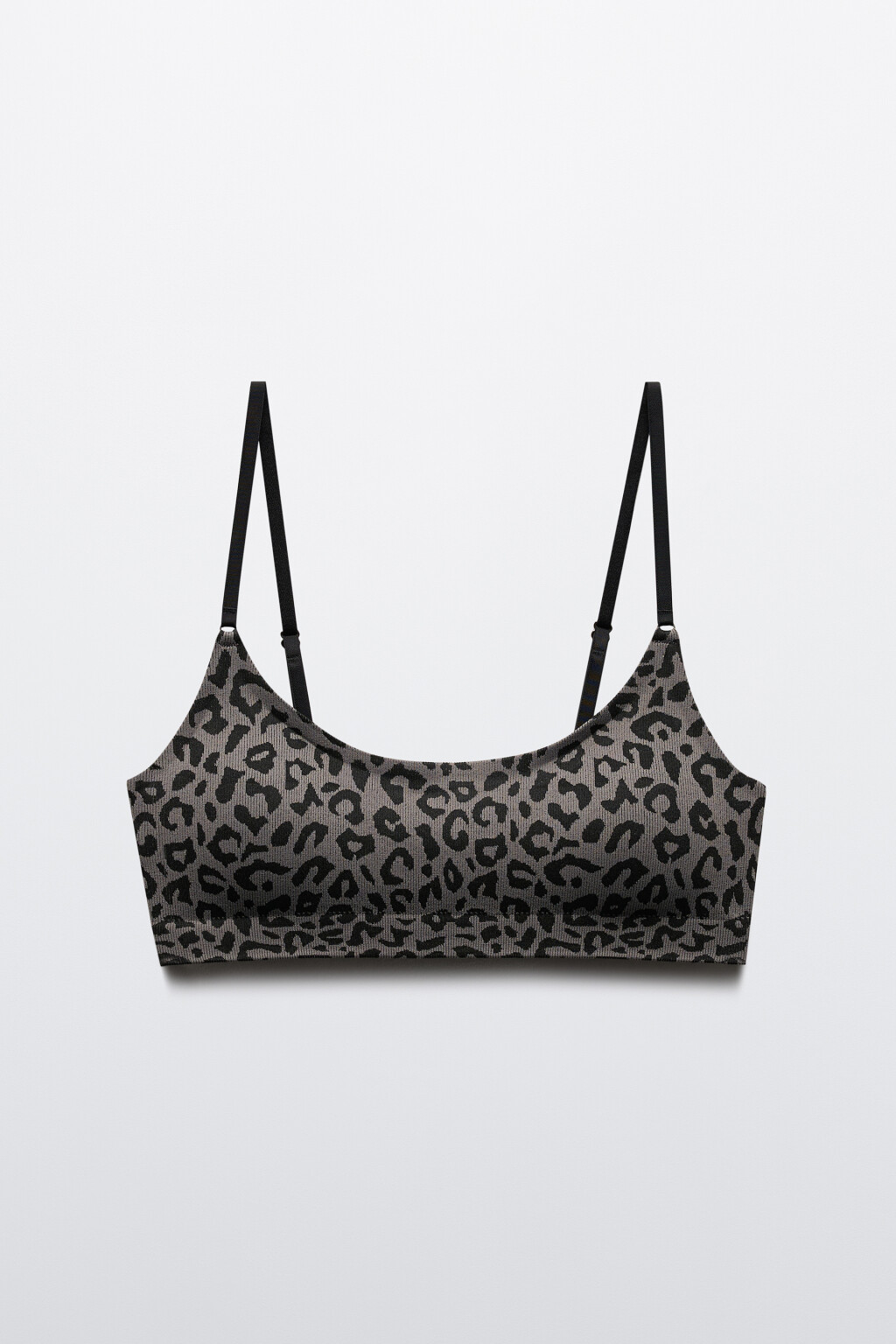 Бюстгальтер-топ бесшовный в рубчик с принтом - цвет серый - 5