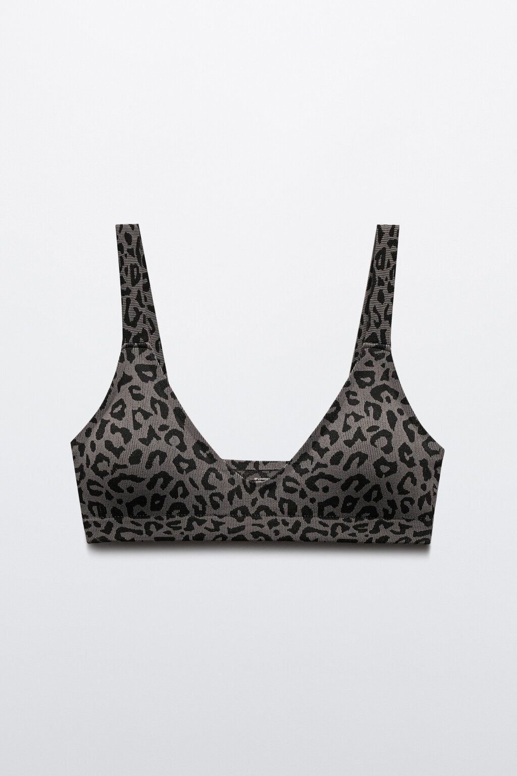 Бюстгальтер-топ бесшовный в рубчик с принтом - цвет серый - 5