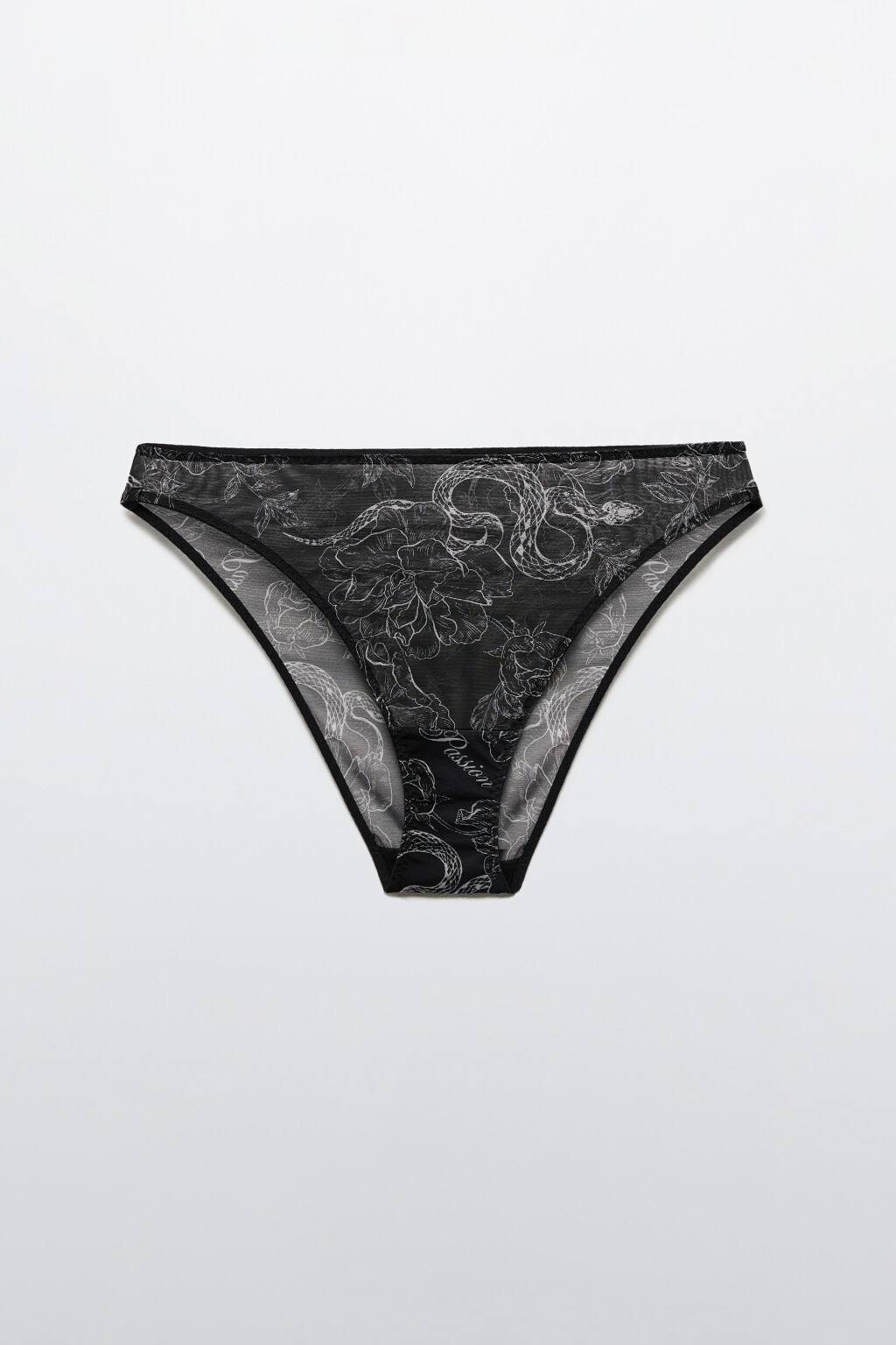 Трусы-слипы из сетки с принтом - цвет черный - 5